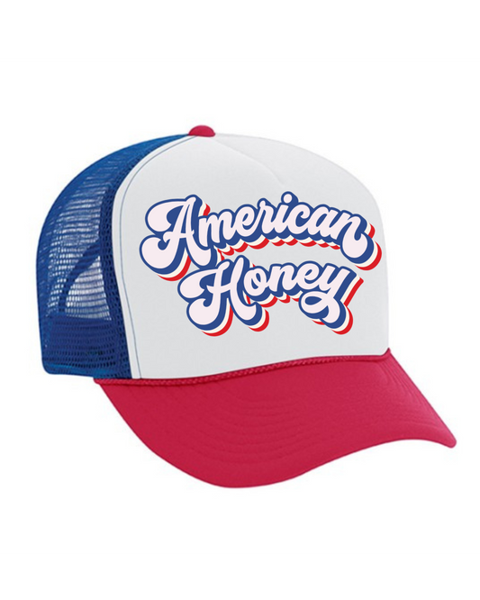 Red white and blue trucker hat